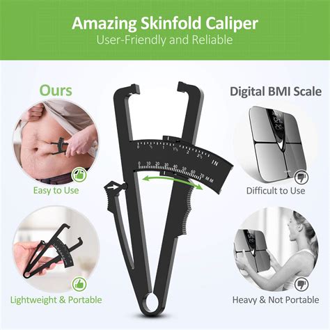 Body Fat Caliper Fat Measure Clipper Combo With Body Fat Percentage