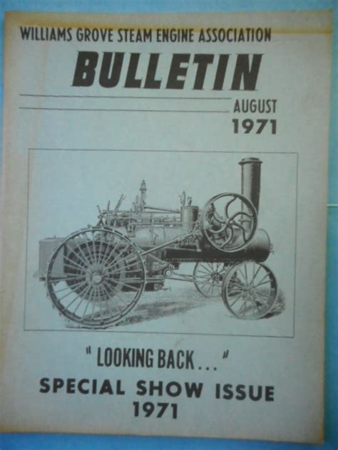 Williams Grove Steam Engine Association August 1971special Show Issue