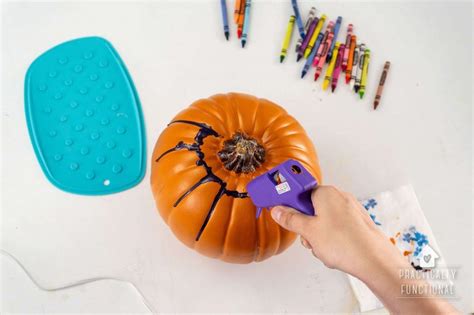 How To Make A Melted Crayon Pumpkin With A Hot Glue Gun