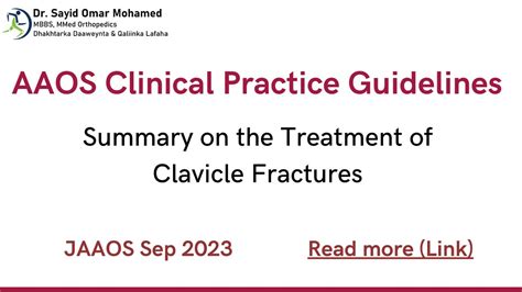 Aaos Clinical Practice Guideline Summary On The Treatment Of Clavicle