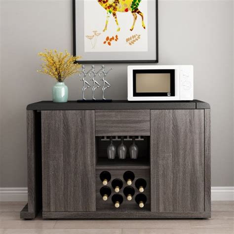 Store up to nine bottles in the center wine rack and stow away clutter in the two enclosed cabinets. Luxury Modern Extendable Kitchen Sideboard Buffet Table ...