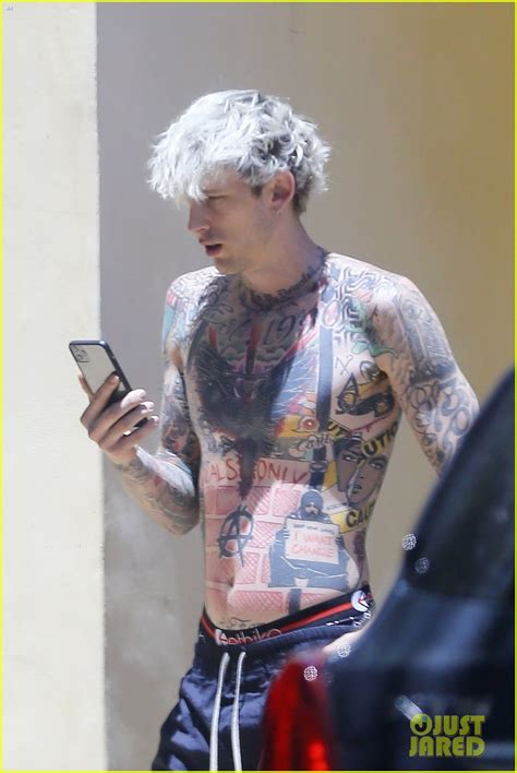 Machine Gun Kelly Shows Off His Tattoos Shirtless While Hanging Out In La Photo