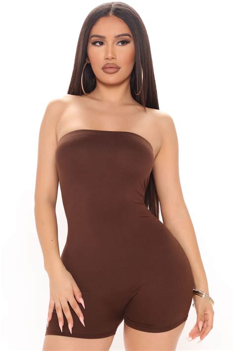 Womens Buenos Aires Romper In Brown Size 3x By Fashion Nova In 2021 Tube Top Romper Fashion
