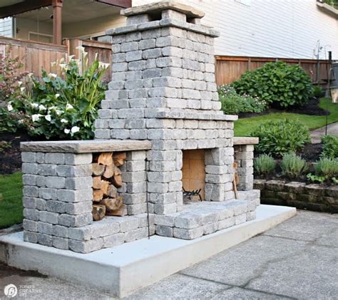 How To Build A Stacked Stone Outdoor Fireplace Outdoor Lighting Ideas