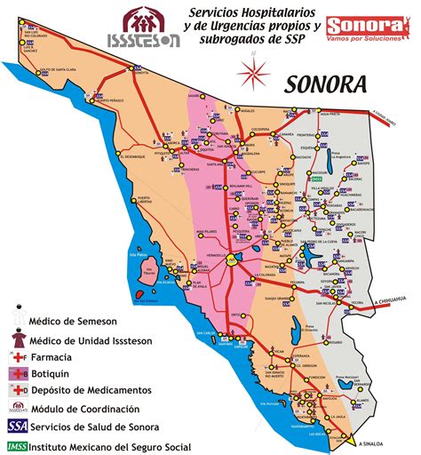Mapa De Sonora Con Divisiones Y Nombres