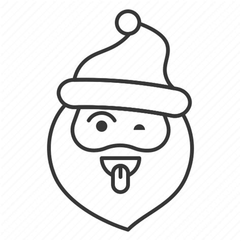 Avartar Emoji Santa Santa Claus Smile Tongue Out Icon Download