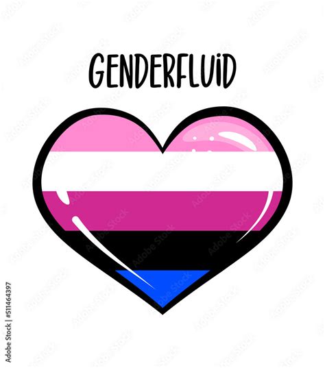genderfluid pride heart symbol rainbow heart sticker pride banner lgbt flag colors happy