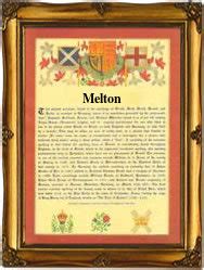 Children usually have the same family name as their father. Surname Database: Melton Last Name Origin