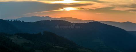 Majestic Sunset In The Mountains Landscape Stock Image Image Of