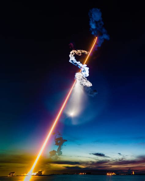 Rocket Launched At Nighttime Hd Phone Wallpaper Peakpx