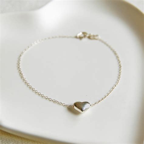 Delicate Sterling Silver Heart Charm Bracelet By The Carriage Trade
