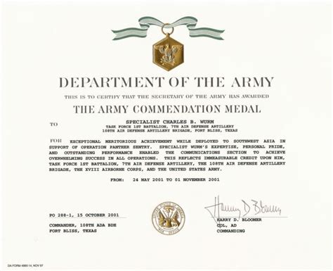 Browse Our Free Army Achievement Medal Certificate Template