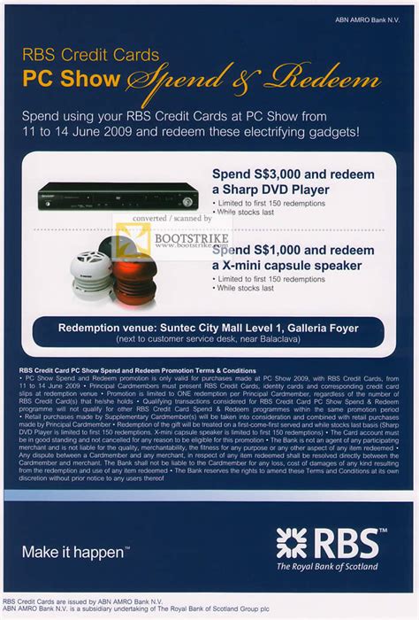 The business credit card is for royal bank you can use your business credit card to pay for goods and services or withdraw cash almost anywhere in the world. RBS Credit Card Promotion PC SHOW 2009 Price List Brochure ...