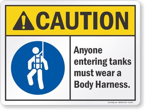 Safety Harness Signs Body Harness Required Signs