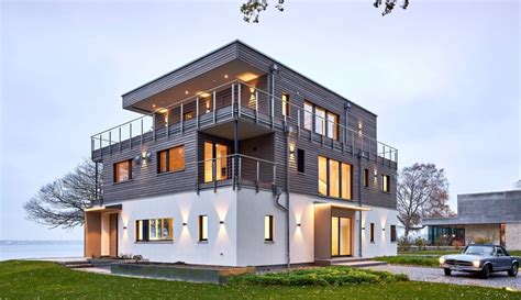 Start projekte flachdachhaus am hang. Bauhaus Stadtvilla modern mit Flachdach Architektur & Holz ...