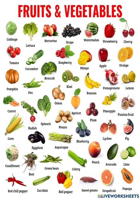 Fruits And Vegetables Online Exercise For 3 Fruits And Vegetables