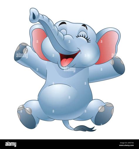 Cartoon Happy Elephant Stock Vector Image And Art Alamy