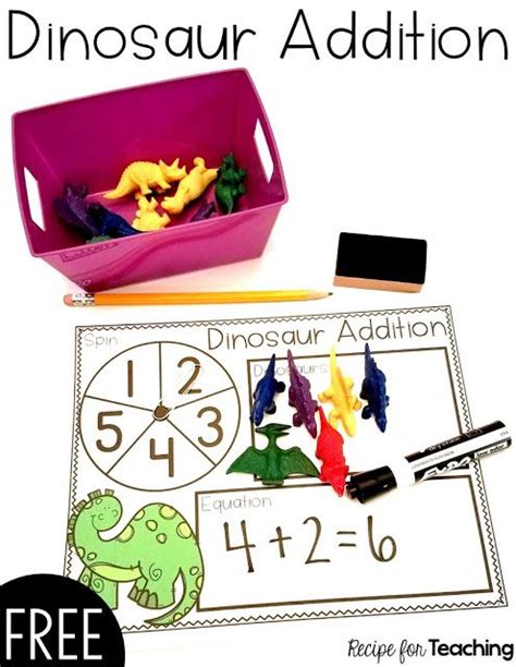 Free Dinosaur Addition Practice Adding Objects Together Using Dinosaur