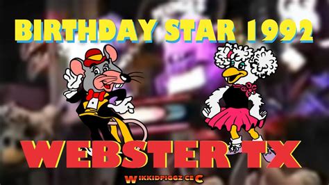 Chuck E Cheese Birthday Star 1992 Webster Tx Youtube