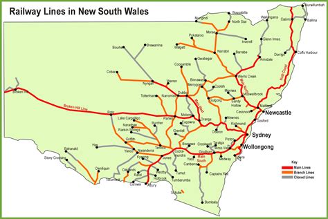 New South Wales Railway Map