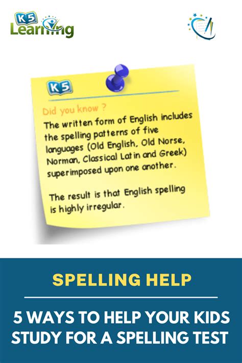 Helping Your Child Study For A Spelling Test K5 Learning