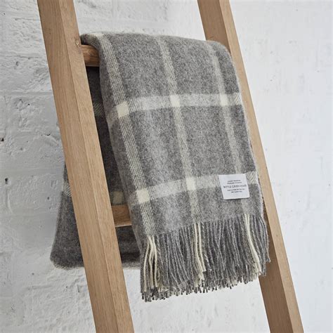 Pure Wool Grey Throw By Bottle Green Homes