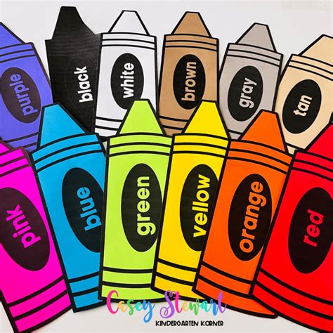 Jumbo Crayons Color Word Wall Kindergarten Korner A Kindergarten