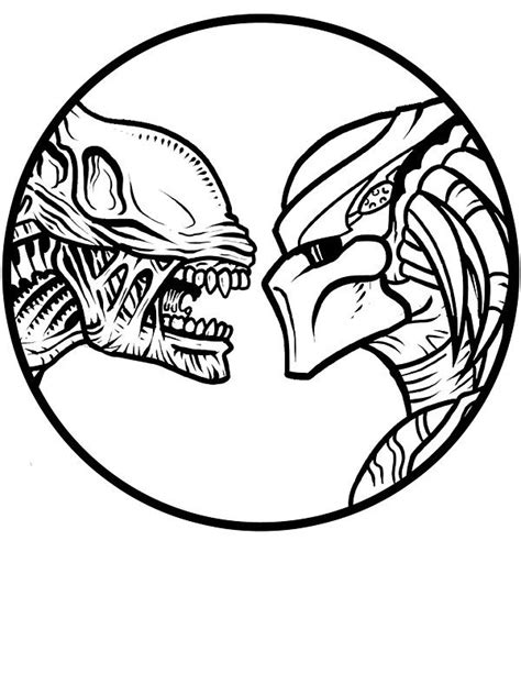 Image Result For Alien Tattoo Line Drawing Alien Drawings Predator