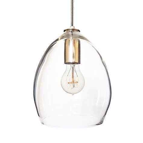 Clear Hand Blown Glass Orb Pendant Light Nickel Clear Glass Pendant