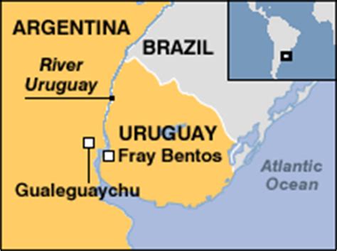 Indeed, uruguay and argentina negotiated the implementation of these two projects outside of the framework of the administrative commission of the river uruguay. BBC NEWS | Americas | Mill protests shut Uruguay border