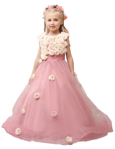 Wf301 Ball Gown Blush Pink Flower Girl Dresses Cute Flowers Junior