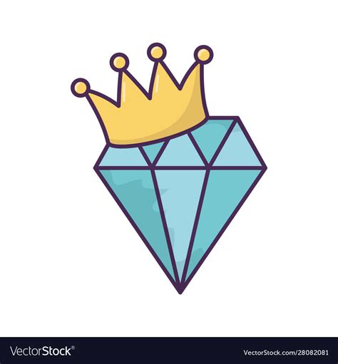 Diamond With Crown Icon On White Background Vector Image