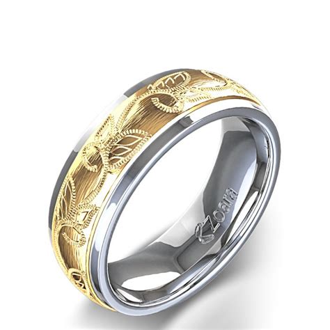 From geometric settings to floral etchings, these unusual wedding bands are perfect for the unconventional bride. Unique Design Leaf Design Carved Men's Wedding Ring In 14k ...