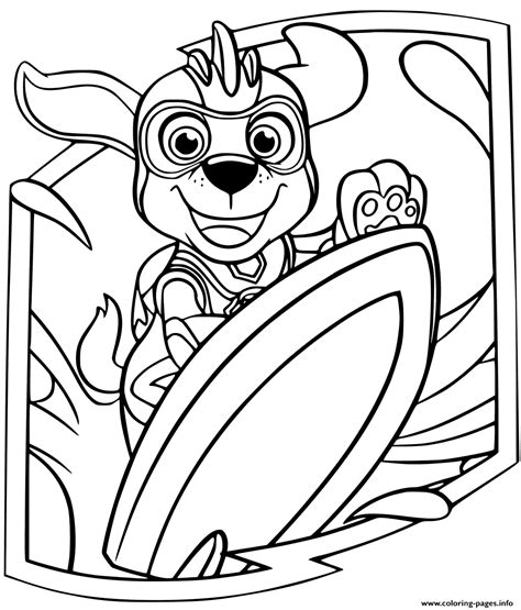 Mighty Chase Paw Patrol Coloring Page You Can Now Print This