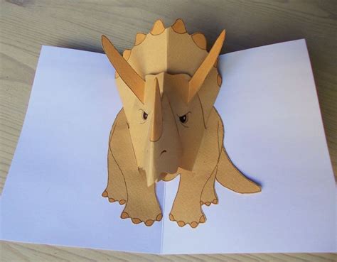 Four Eared Bunny Dinosaur Card Pop Up Art Dinosaur Cards