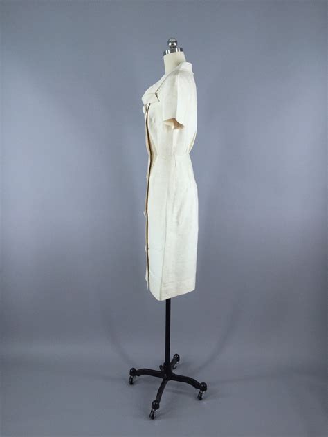 1960s-vintage-white-thai-silk-dress