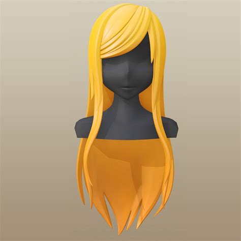 anime hair 3d model