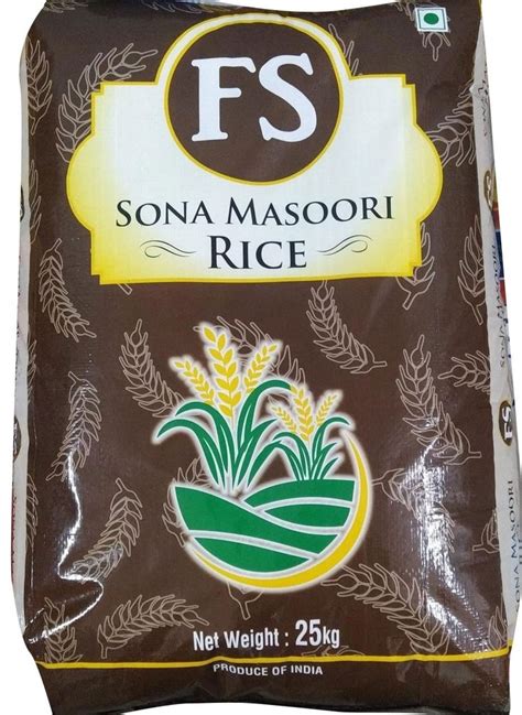 Fs Sona Masoori Rice Packaging Type Bag Packaging Size 25 Kg At Rs