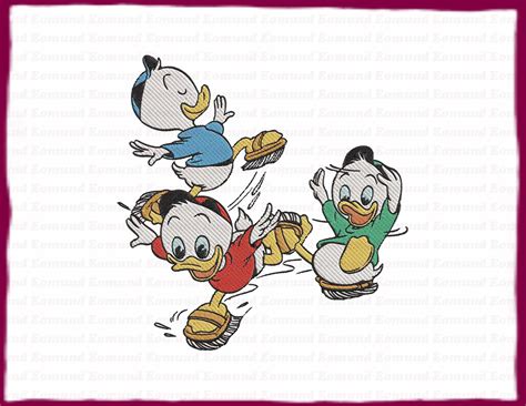 Huey And Dewey And Louie Ducktales Fill Embroidery Design 8 Etsy