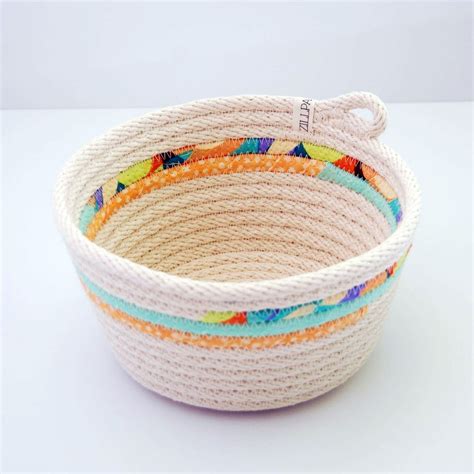 Limited Edition Fabric Wrapped Rope Bowl Medium By Zillpa