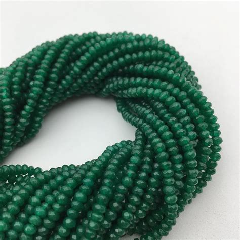 Dark Green Dyed Jade Faceted Rondelle Beads 3x4mm 4x6mm 155strand Ebay