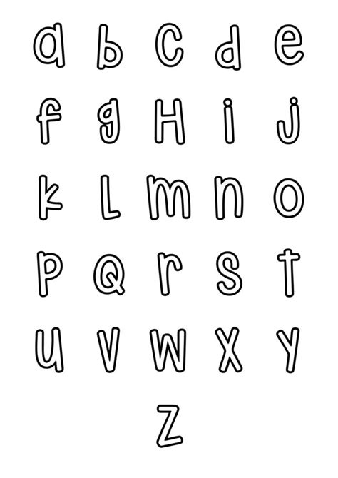 Free Printable Bubble Letters Lowercase Stencils Alphabet Set Bubble