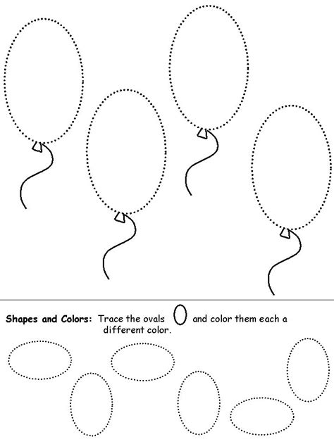 Ovals Balloons Shapes Preschool Preschool Worksheets Preschool