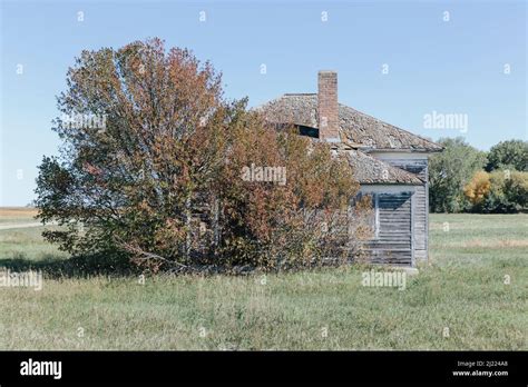 One Room School House Building By A Road On The Prairie Stock Photo Alamy