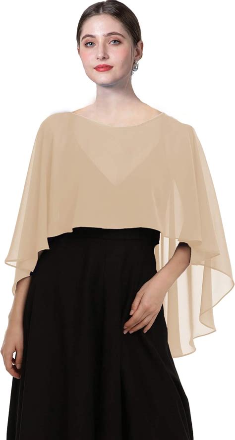 Chiffon Capes Soft Shawls And Wraps Capelets For Bridesmaid Wedding