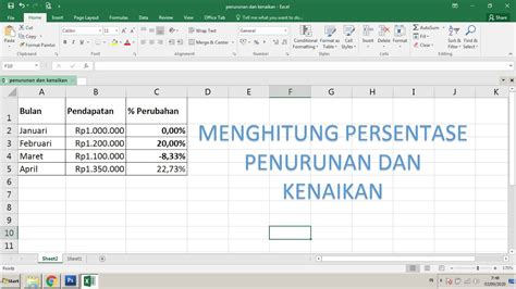Cara Menghitung Persentase Penurunan Dan Kenaikan Di Microsft Excel