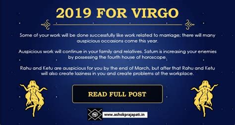 Virgo Horoscope Predictions 2019