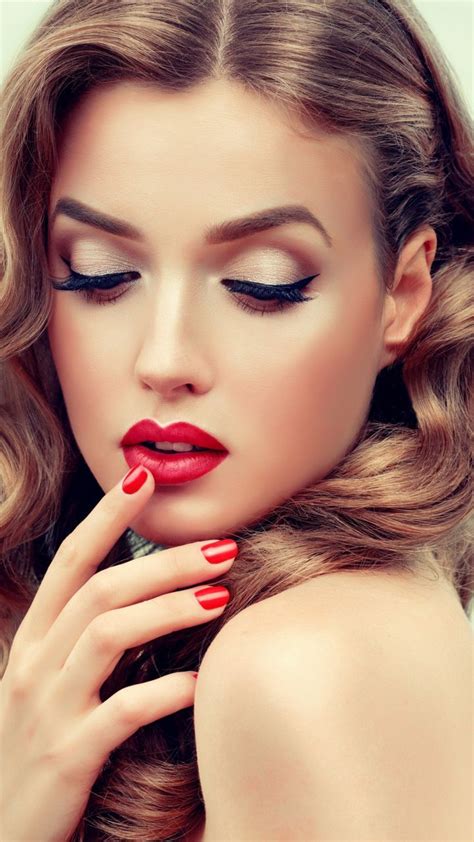 Makeup Red Lips Pretty Woman 720x1280 Wallpaper Beauty Face Women