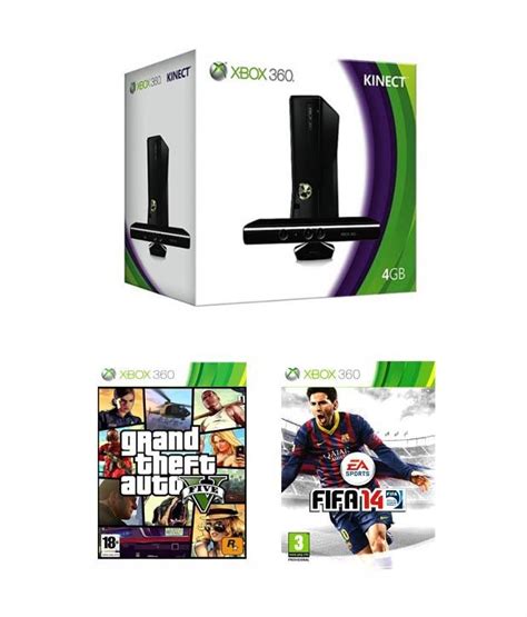 Buy Microsoft Xbox 360 4gb Kinect With Gta V And Fifa 14 Online At Best