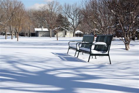 Park Benches In The Snow Picture Free Photograph Photos Public Domain